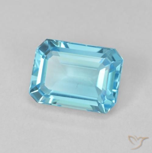 Topaze Bleu Suisse naturelle Octogone / coupe Émeraude, 2.08 ct, VVS