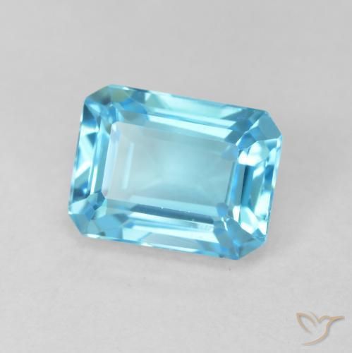 Topaze Bleu Suisse naturelle Octogone / coupe Émeraude, 2.08 ct, VVS