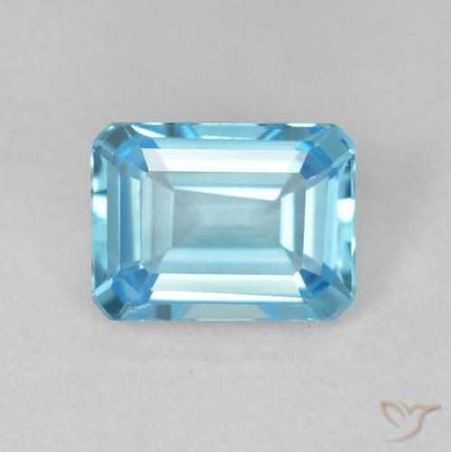 Topaze Bleu Suisse naturelle Octogone / coupe Émeraude, 1.95 ct, VVS
