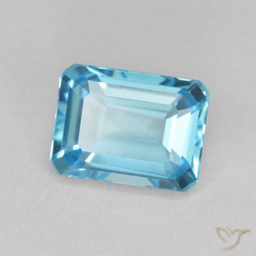 Topaze Bleu Suisse naturelle Octogone / coupe Émeraude, 1.95 ct, VVS