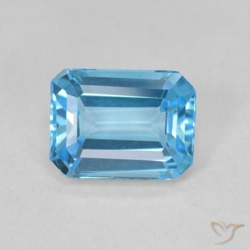 1.97ct Naturel Bleu Suisse Topaze, Taille émeraude, VVS-VS