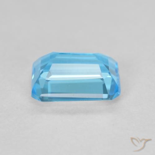 Topaze Bleu Suisse naturelle Octogone / coupe Émeraude, 1.97 ct, VVS-VS