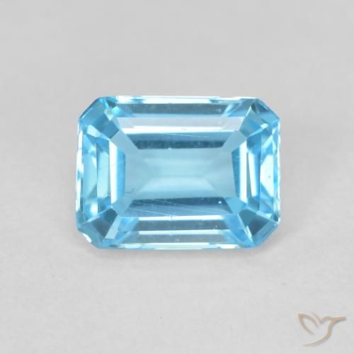 1.98ct Naturel Bleu Suisse Topaze, Taille émeraude, VVS-VS