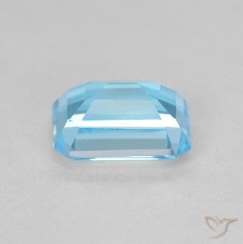 Topaze Bleu Suisse naturelle Octogone / coupe Émeraude, 1.98 ct, VVS-VS