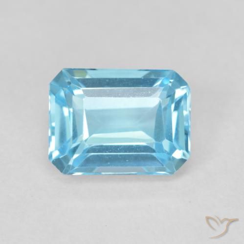 2.13ct Naturel Bleu Suisse Topaze, Taille émeraude, VVS-VS