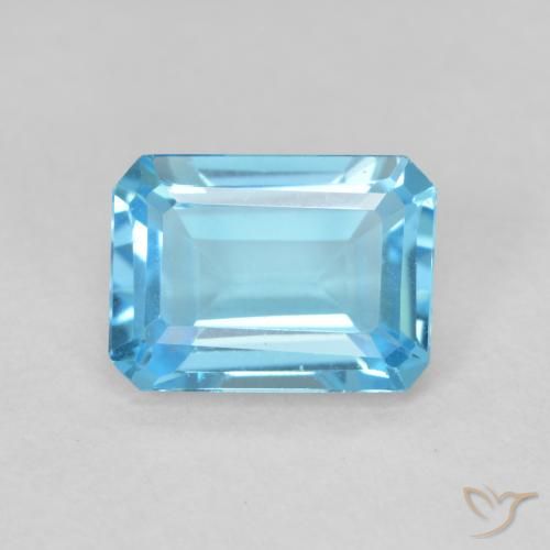 1.83ct Naturel Bleu Suisse Topaze, Taille émeraude, VVS-VS