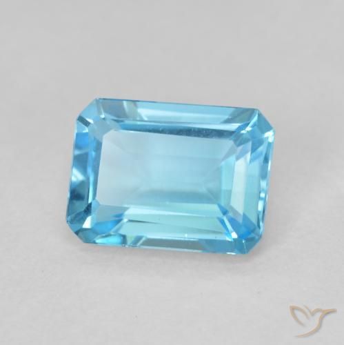 Topaze Bleu Suisse naturelle Octogone / coupe Émeraude, 1.83 ct, VVS-VS