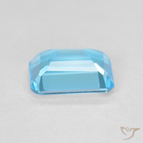 Topaze Bleu Suisse naturelle Octogone / coupe Émeraude, 1.83 ct, VVS-VS