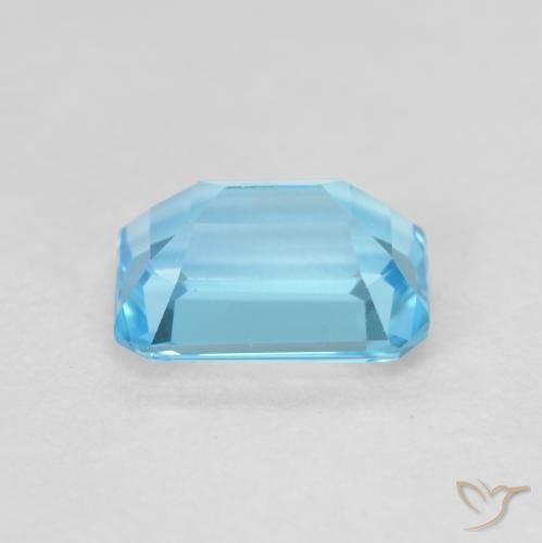 Topaze Bleu Suisse naturelle Octogone / coupe Émeraude, 2.00 ct, VVS-VS