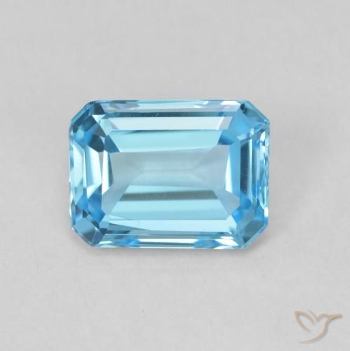 Topaze Bleu Suisse naturelle Octogone / coupe Émeraude, 1.80 ct, VVS-VS