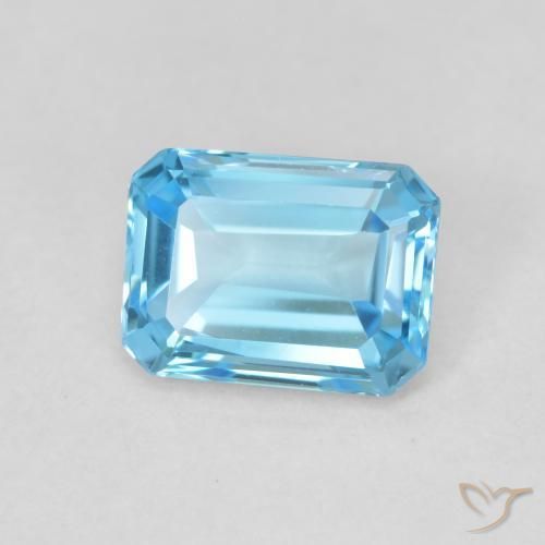 Topaze Bleu Suisse naturelle Octogone / coupe Émeraude, 1.80 ct, VVS-VS