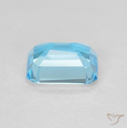 Topaze Bleu Suisse naturelle Octogone / coupe Émeraude, 1.82 ct, VVS-VS