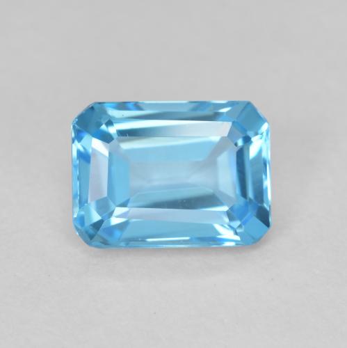 1.90ct Naturel Bleu Suisse Topaze, Taille émeraude, VVS-VS