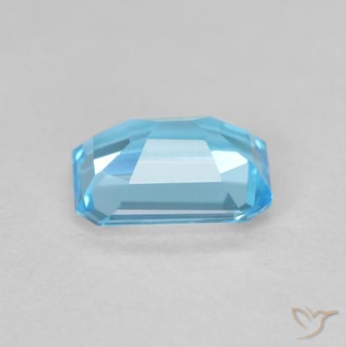 Topaze Bleu Suisse naturelle Octogone / coupe Émeraude, 1.76 ct, VVS-VS