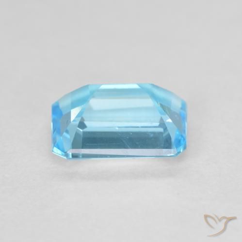 Topaze Bleu Suisse naturelle Octogone / coupe Émeraude, 1.89 ct, VVS-VS