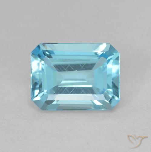 2.08ct Naturel Bleu clair Topaze, Taille émeraude, VVS-VS