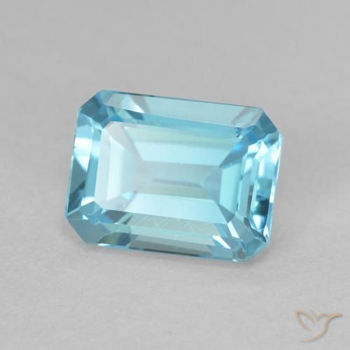 Topaze Bleu clair naturelle Octogone / coupe Émeraude, 2.08 ct, VVS-VS