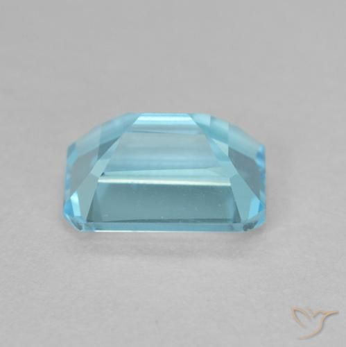 Topaze Bleu clair naturelle Octogone / coupe Émeraude, 2.08 ct, VVS-VS