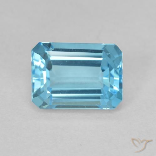 2.10ct Naturel Bleu Suisse Topaze, Taille émeraude, VVS-VS