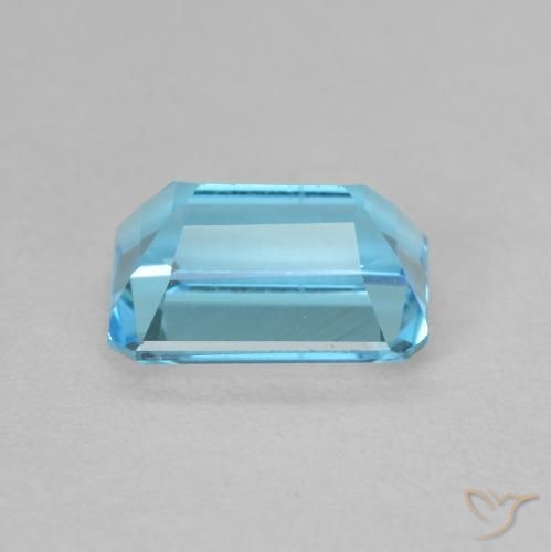 Topaze Bleu Suisse naturelle Octogone / coupe Émeraude, 2.10 ct, VVS-VS