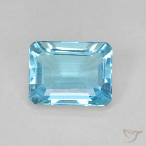 Topaze Bleu clair naturelle Octogone / coupe Émeraude, 1.79 ct, VVS-VS