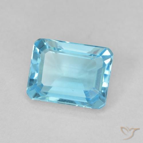 Topaze Bleu clair naturelle Octogone / coupe Émeraude, 1.79 ct, VVS-VS