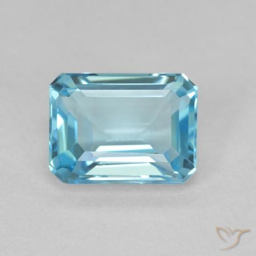2.08ct Naturel Bleu clair Topaze, Taille émeraude, VVS-VS