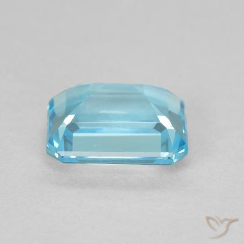 Topaze Bleu clair naturelle Octogone / coupe Émeraude, 2.08 ct, VVS-VS