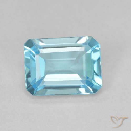 Topaze Bleu clair naturelle Octogone / coupe Émeraude, 1.94 ct, VVS-VS