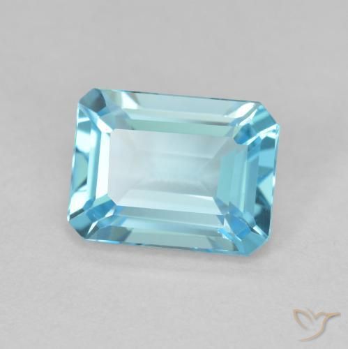 Topaze Bleu clair naturelle Octogone / coupe Émeraude, 1.94 ct, VVS-VS
