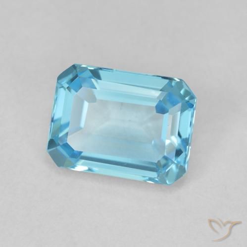 Topaze Bleu Suisse naturelle Octogone / coupe Émeraude, 2.00 ct, VVS-VS