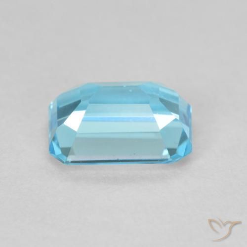 Topaze Bleu Suisse naturelle Octogone / coupe Émeraude, 2.00 ct, VVS-VS
