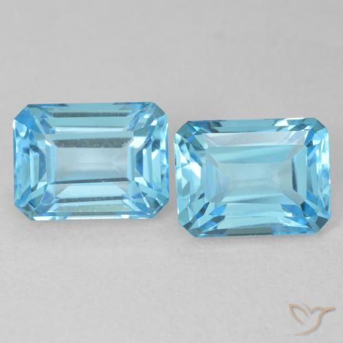 Shop natural 4.34ct Bleu Suisse Topaze gems, Octogone / coupe Émeraude, from Brésil at GemSelect. In stock, global shipping!