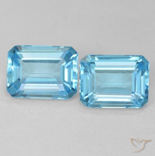3.75ctw Naturel Bleu Suisse Topaze, Taille émeraude, VVS-VS