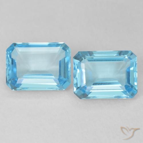 3.68ctw Naturel Bleu Suisse Topaze, Taille émeraude, VVS