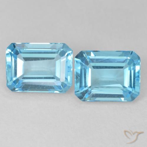 3.91ctw Naturel Bleu Suisse Topaze, Taille émeraude, VVS-VS