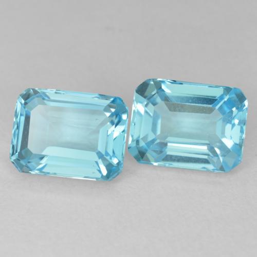 3.91ctw Naturel Bleu Suisse Topaze, Taille émeraude, VVS-VS