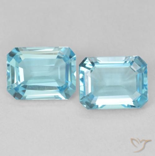 3.32ctw Naturel Bleu ciel léger Topaze, Taille émeraude, VVS-VS