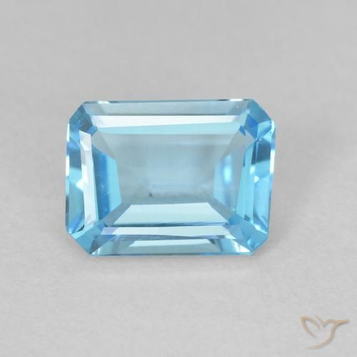 Topaze Bleu Suisse naturelle Octogone / coupe Émeraude, 1.62 ct, VVS