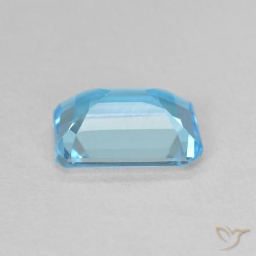 Topaze Bleu Suisse naturelle Octogone / coupe Émeraude, 1.62 ct, VVS
