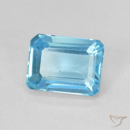 Topaze Bleu Suisse naturelle Octogone / coupe Émeraude, 2.23 ct, VVS