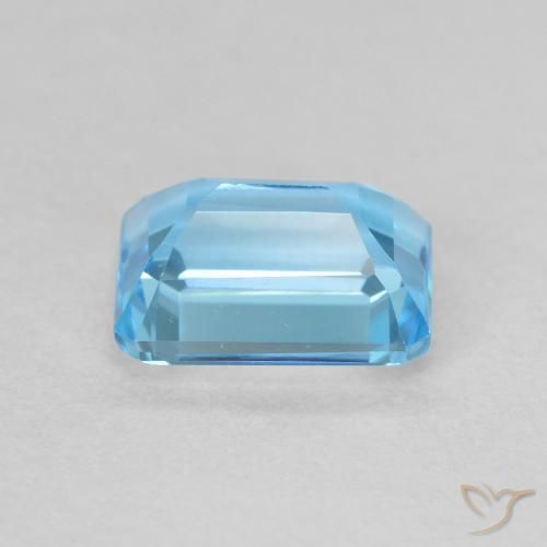 Topaze Bleu Suisse naturelle Octogone / coupe Émeraude, 2.18 ct, VVS