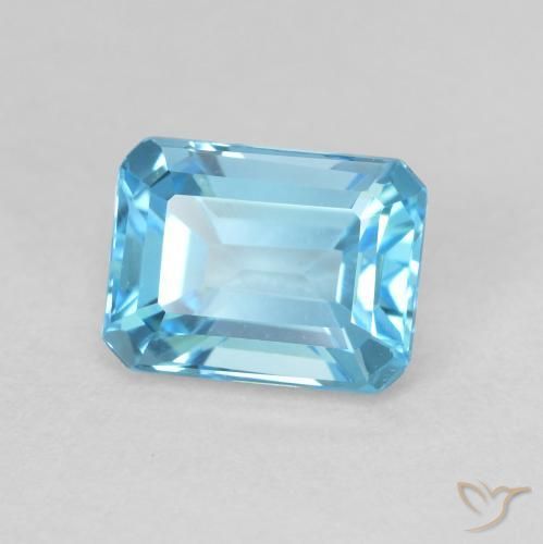 Topaze Bleu Suisse naturelle Octogone / coupe Émeraude, 2.20 ct, VVS
