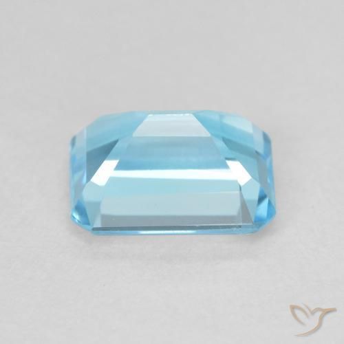 Topaze Bleu Suisse naturelle Octogone / coupe Émeraude, 2.17 ct, VVS