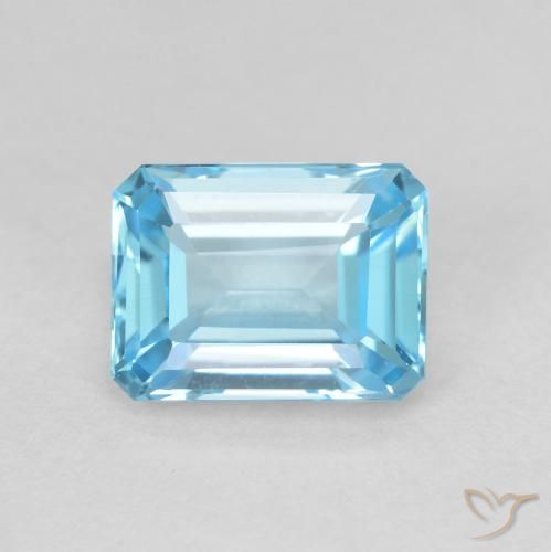 2.04ct Naturel Bleu Suisse Topaze, Taille émeraude, VVS