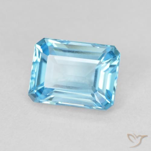 Topaze Bleu Suisse naturelle Octogone / coupe Émeraude, 2.04 ct, VVS
