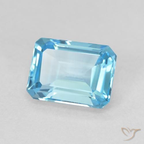 Topaze Bleu Suisse naturelle Octogone / coupe Émeraude, 2.06 ct, VVS