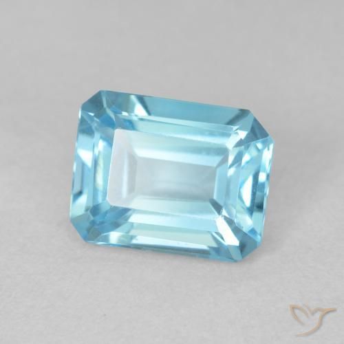Topaze Bleu Suisse naturelle Octogone / coupe Émeraude, 1.89 ct, VVS