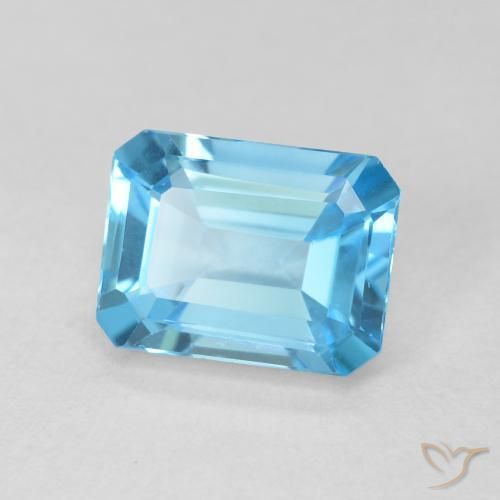 Topaze Bleu Suisse naturelle Octogone / coupe Émeraude, 2.01 ct, Translucide