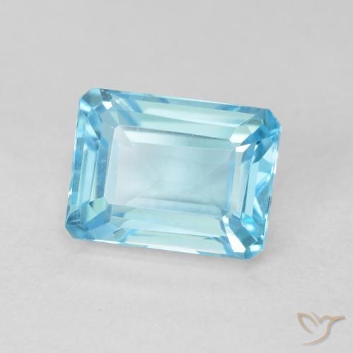 Topaze Bleu Suisse naturelle Octogone / coupe Émeraude, 2.35 ct, VVS-VS